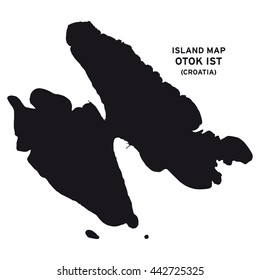 Island map of Otok Ist (Croatia)