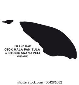 Island map of Otok Mala Panitula and Otocic Skanj Veli (Croatia)