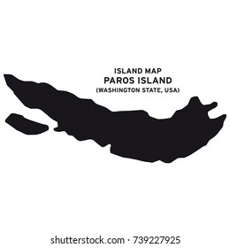 Island map of Paros Island,Washington State, USA