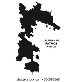 Island Map Of Patmos (Greece)