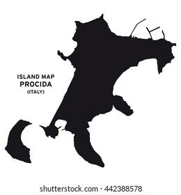 Island map of Procida (Italy)