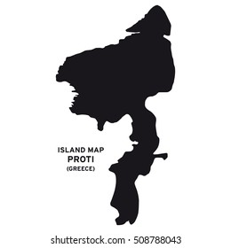Island map of Proti (Greece)