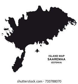 Island Map Of Saaremaa, Estonia