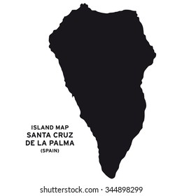 Island map of Santa Cruz de la Palma (Spain)