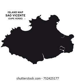 Island map of Sao Vicente, Cape Verde