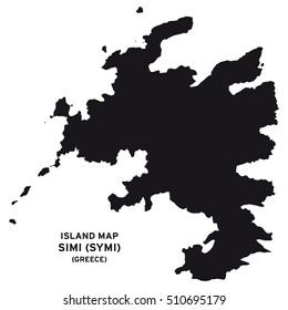 Island map of Simi or Symi (Greece)