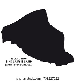 Island Map Sinclair Islandwashington State Usa Stock Vector (Royalty ...