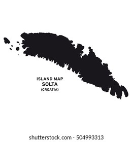 Island map of Solta (Croatia)