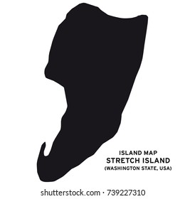 Island map of Stretch Island,Washington State, USA