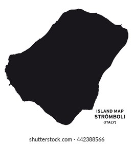 Island map of Stromboli (Italy)