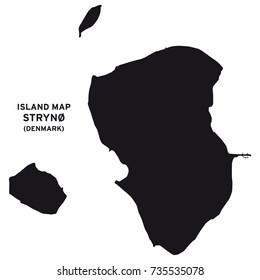 Island map of Stryno, Denmark