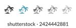 Island Oasis Vector Icon Set. Tropical sea palm vector symbol for UI design.
