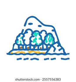island ocean summer vacation doodle icon sketch vector. island ocean summer vacation sign. isolated symbol illustration