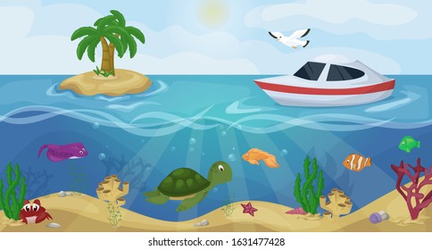 An island in the ocean vector illustration