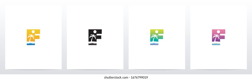 Island On Letter Logo Design F