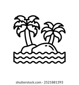 Island Outline Icon, Vector illustration