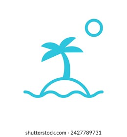 Island with palm icon. From blue icon set.