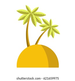 Island with palm icon vector illustration isolated on white background.