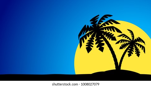 An island with a palm tree.