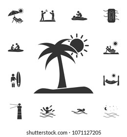 island with a palm tree icon. Detailed set of Summer illustrations. Premium quality graphic design icon. One of the collection icons for websites, web design, mobile app on white background