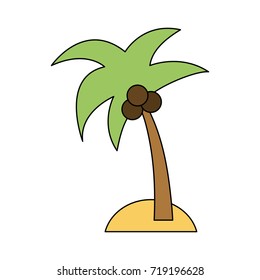 island with palm tree icon image 