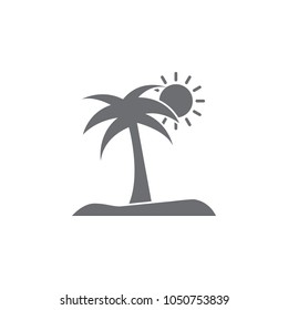 island with a palm tree icon. Simple element illustration. island with a palm tree symbol design template. Can be used for web and mobile on white background