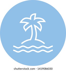 Island Palm Tree Outline Icon