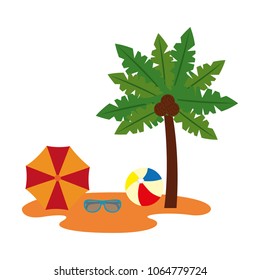 island with palm tree tropical