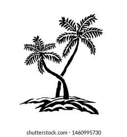 Island with palm tree. Vector design.