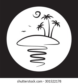 Island with palm trees