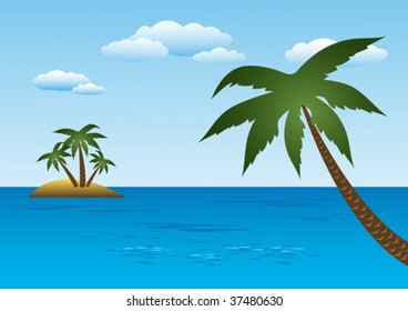 Island With Palm Trees