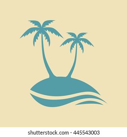 Island with palm trees 