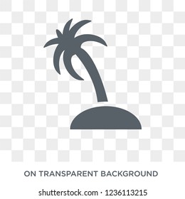 Island with palm trees icon. Island with palm trees design concept from Summer collection. Simple element vector illustration on transparent background.