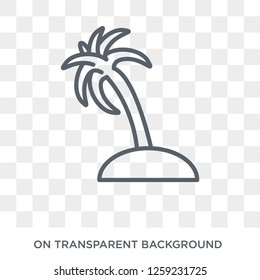 Island with palm trees icon. Island with palm trees design concept from Summer collection. Simple element vector illustration on transparent background.