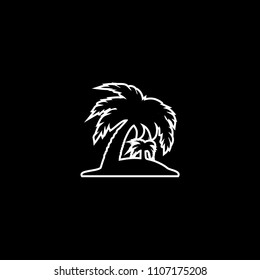 Island with palm trees vector icon