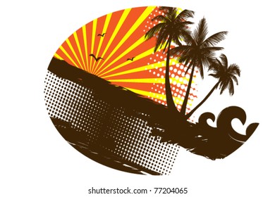 island with palms