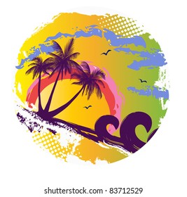 island with palms