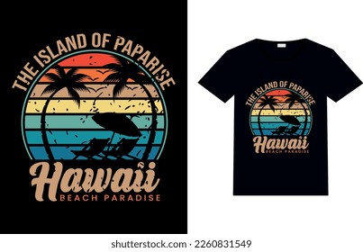 DIE INSEL VON PAPARISE HAWAII STRAND PARADISE Vintage T-Shirt Design