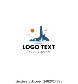 Island Paradise Logo Design Vector