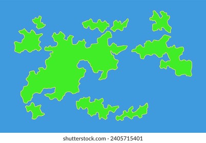 Forma de isla aleatoria para el país de fantasía