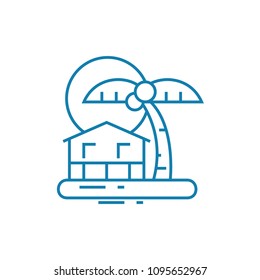 Island resort linear icon concept. Island resort line vector sign, symbol, illustration.