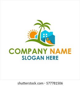 Island Resort Vector Logo design