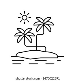 Island scenery landscape line icon. Element of landscapes icon