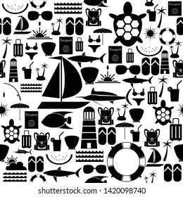island seamless pattern background icon.