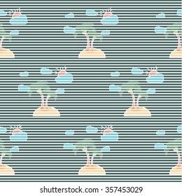 Island seamless pattern. Can be used for wallpaper, cover fills, web page background, surface textures.