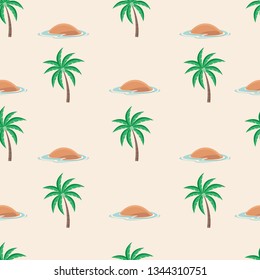 Island seamless pattern,Island cartoon vector,Island background illustration