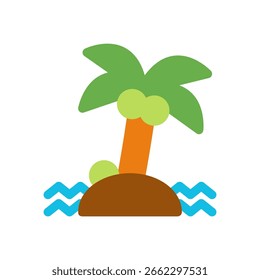 Ilustración de icono plano simple de isla