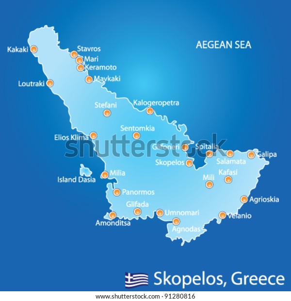 Island Skopelos Greece Map On 600w 91280816 