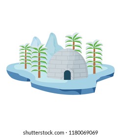 
Island in snowy area, snow island 
