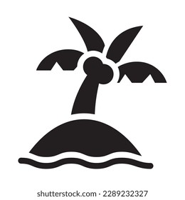 island solid icon illustration vector graphic